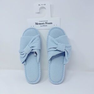 NEW Charter Club Memory Foam Women Blue Slippers Sizes Lg & XL Cushioned N/Tags